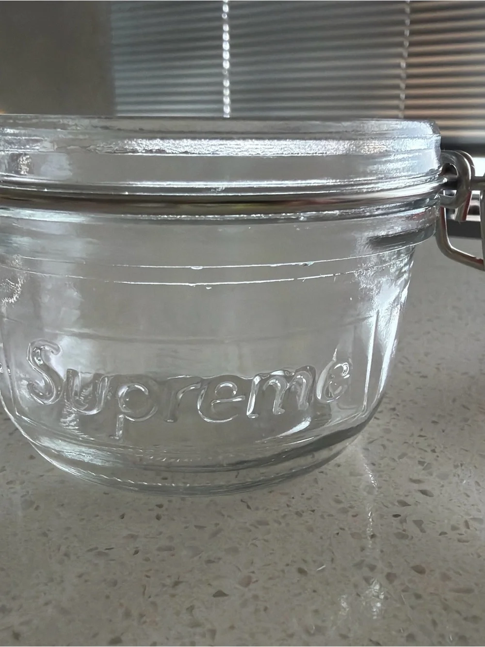 Supreme Glass Storage Jar with Red Seal and Clamp Lid